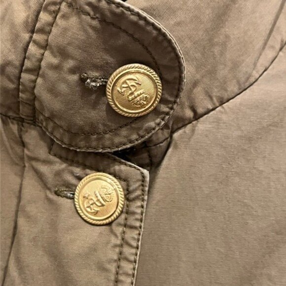Vintage Mens Brown Utility Field Jacket With Suede Accents & Gold Button Details - Picture 5 of 12